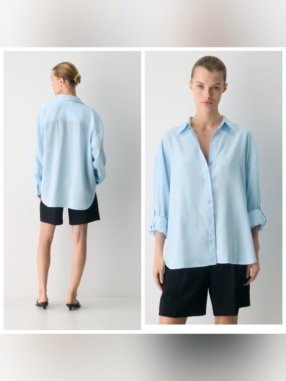 Aritzia Babaton Archive Shirt XL Oversized Linen Blend Button Front Long Sleeve‎